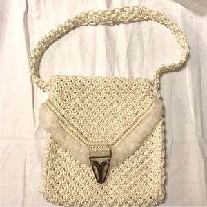 Vintage Handmade Macrame Purse